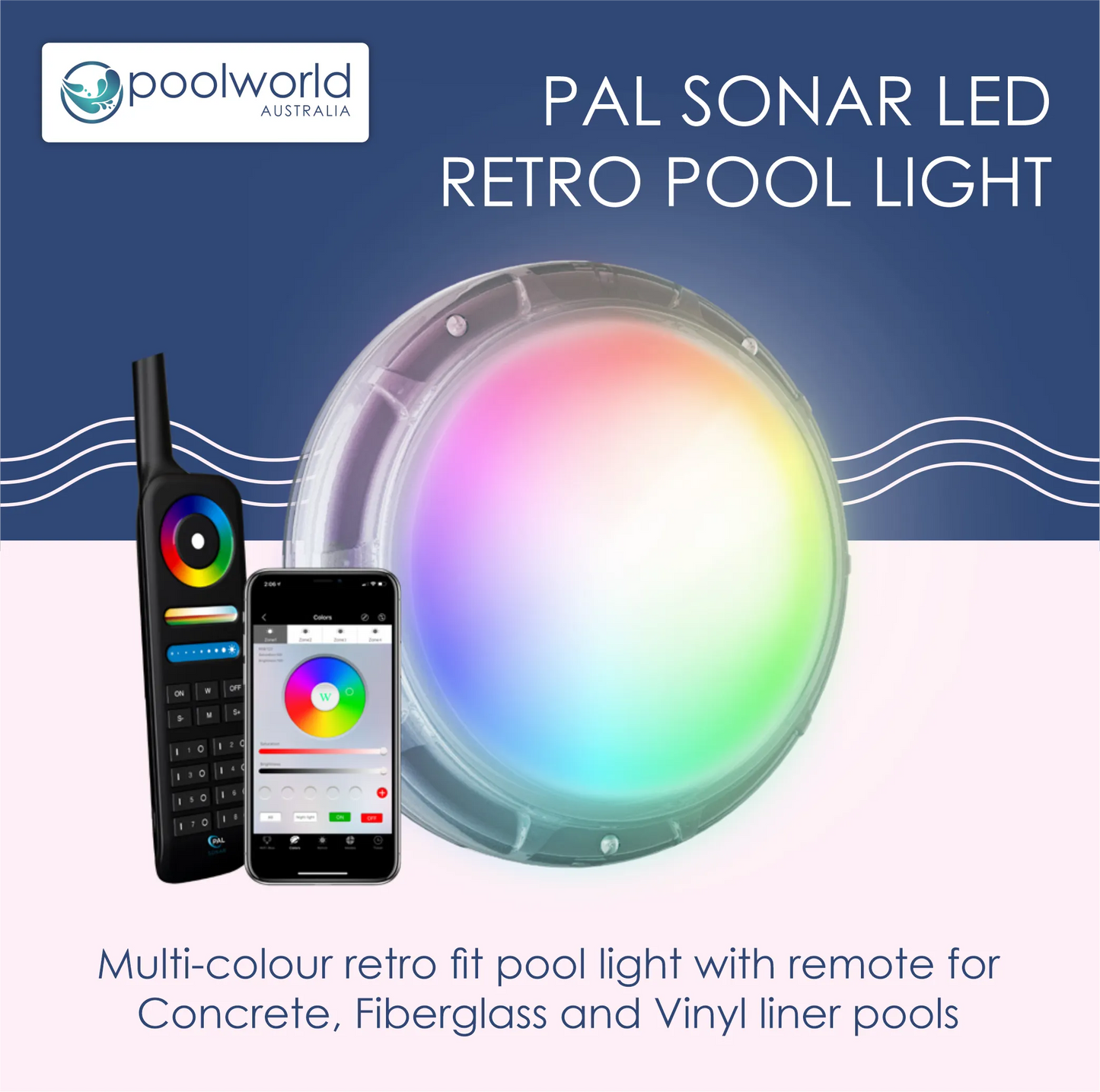 PAL Sonar Retro Pool Light, Pool World Australia