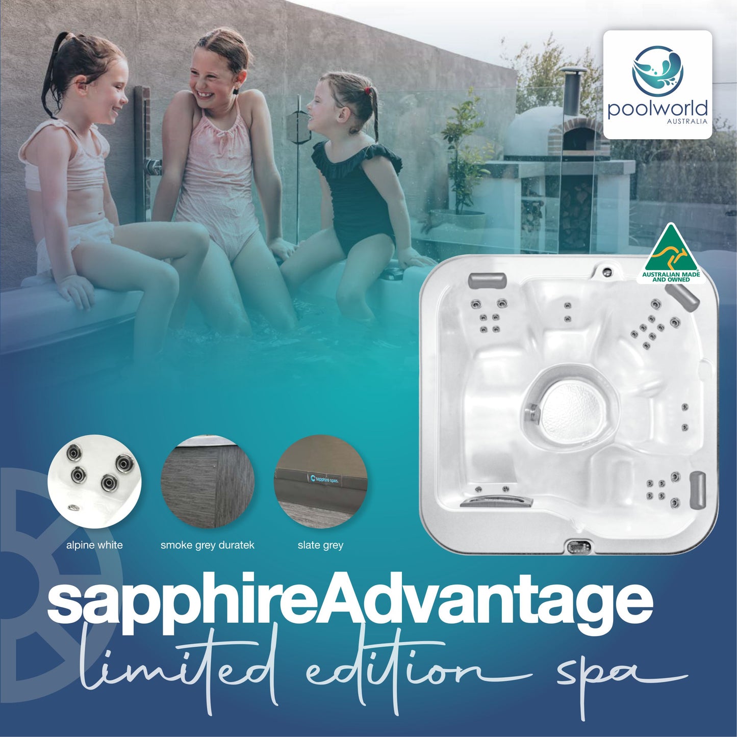 SAPPHIRE ADVANTAGE 5 SEATER SPA, Pool World Australia