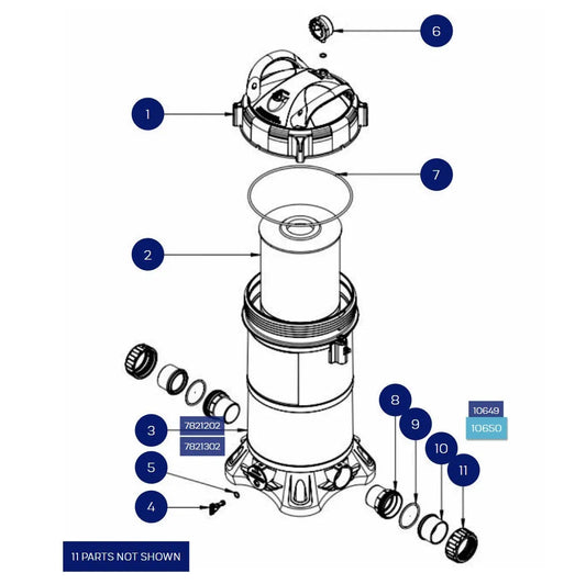 REPLACEMENT BODY ONLY-ZX100-150 CARTRIDGE FILTER, Pool World Australia