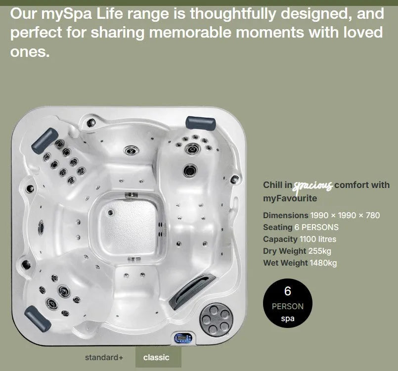 MyFavourite | 6 Person Spa | Sapphire Spas, Pool World Australia