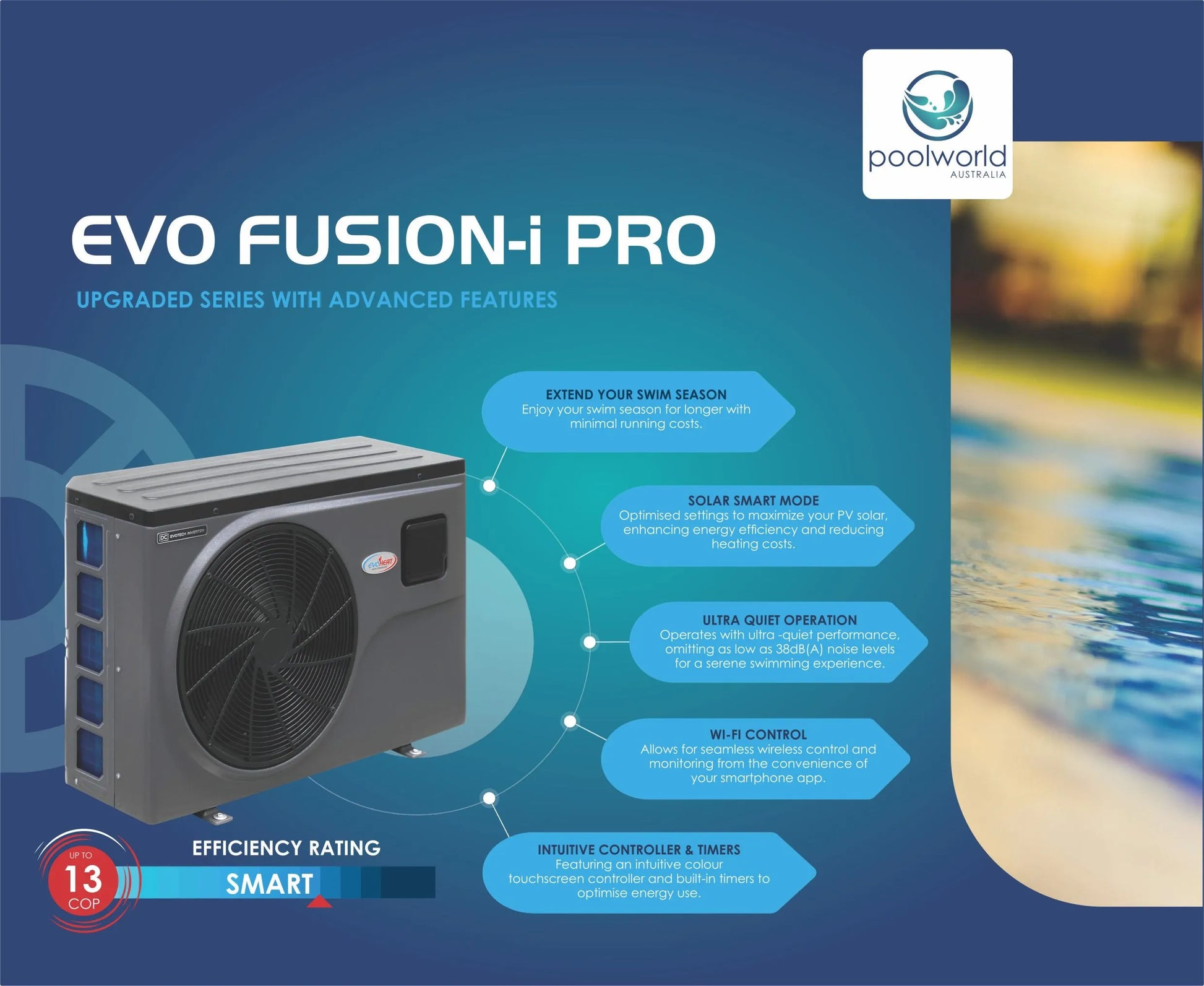 Evo Fusion-i Pro Series Pool Heaters, Pool World Australia