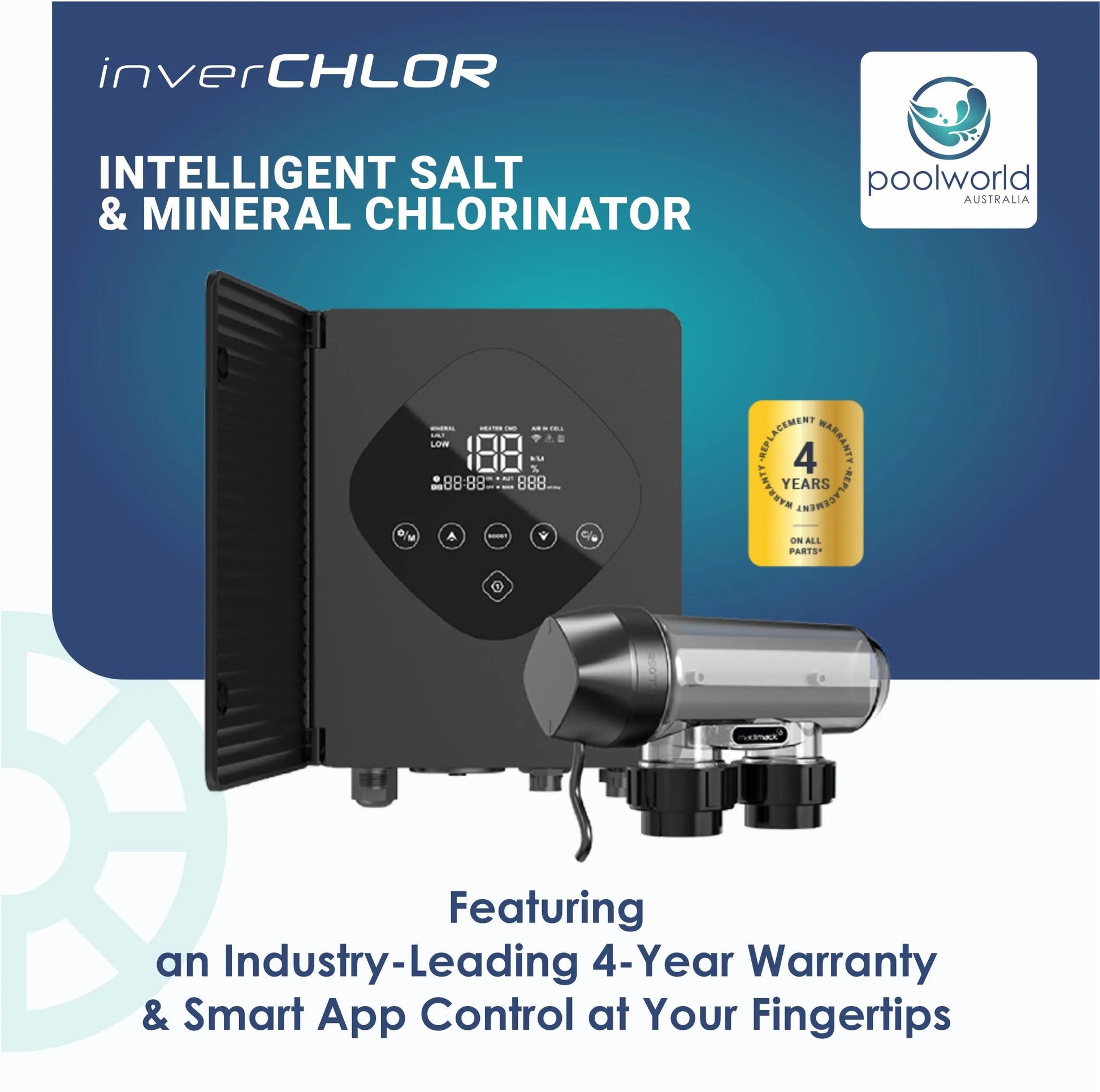 Madimack InverChlor Salt and Mineral Chlorinator, Pool World Australia
