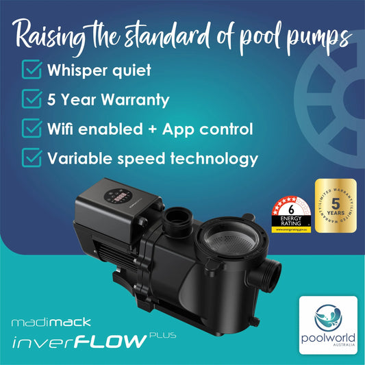 Madimack InverFlow Plus F300i 1.0HP Variable Speed Inverter Pool Pump w/ WiFi, Pool World Australia