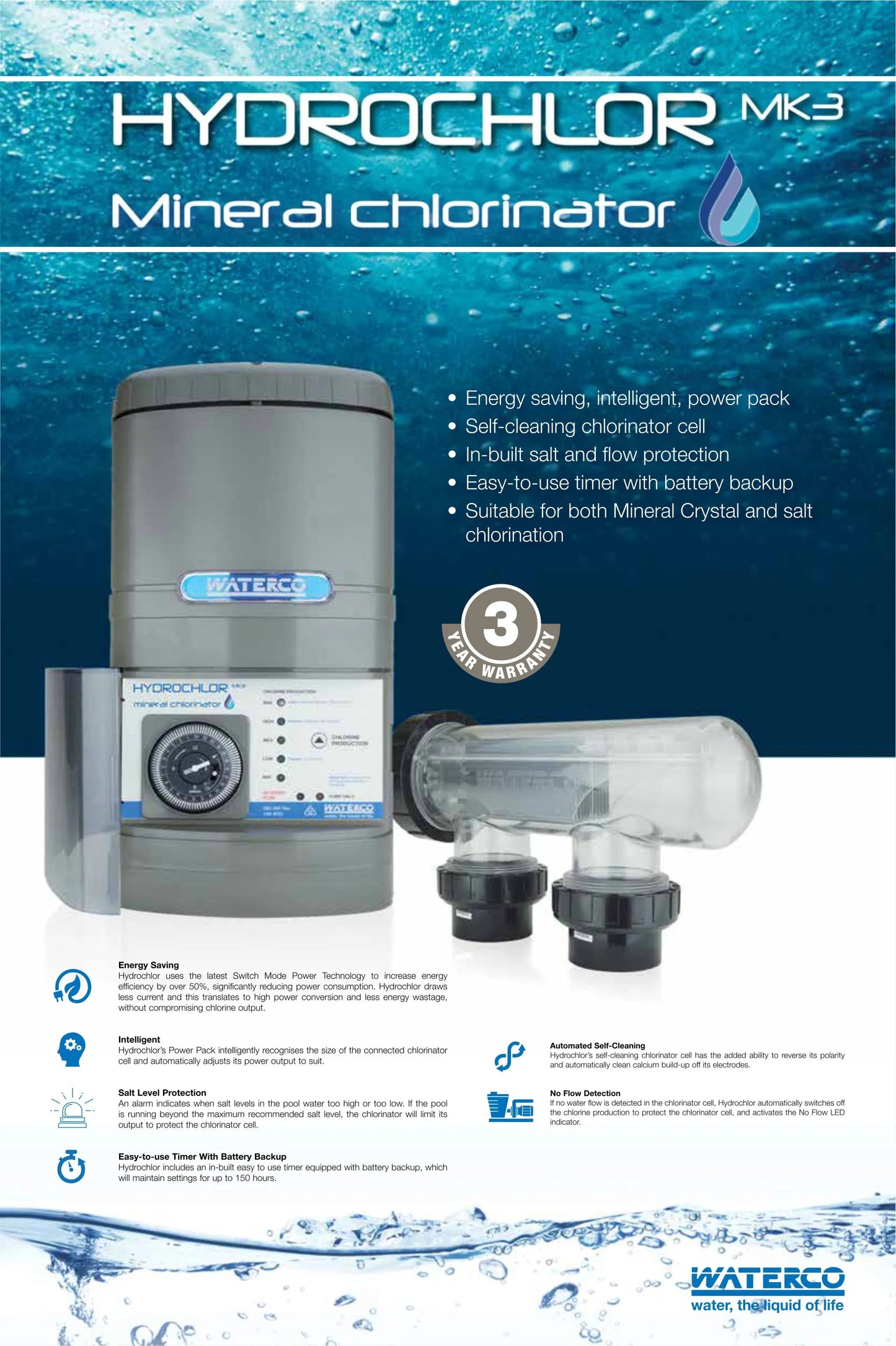 Waterco Hydrochlor MK3 Mineral Chlorinator